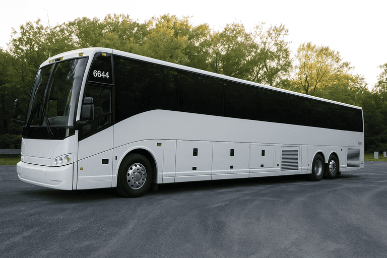 exterior of Cambridge Minibus Company coach bus