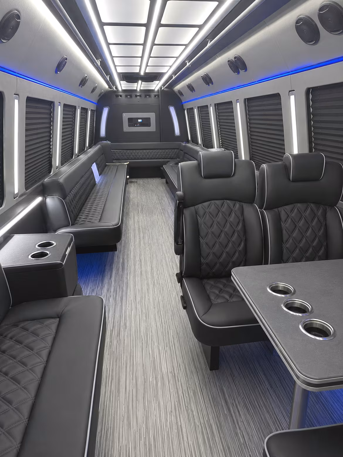 cambridge 25 passenger party bus inside