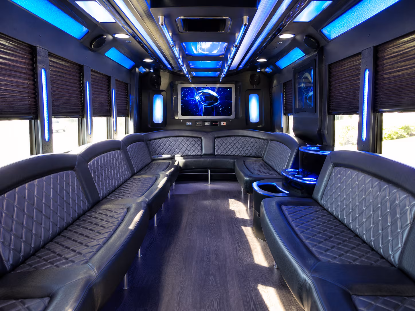 cambridge 28 passenger party bus inside
