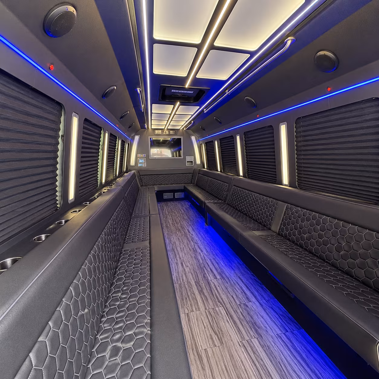 cambridge 30 passenger party bus interior