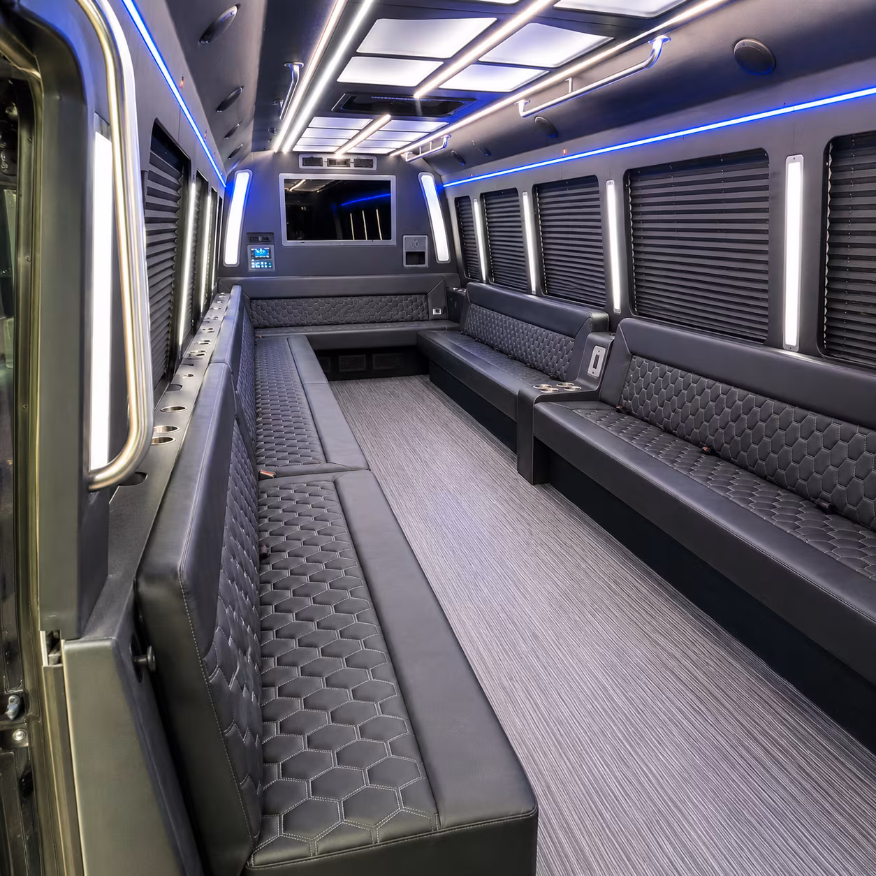 cambridge 40 passenger party bus interior