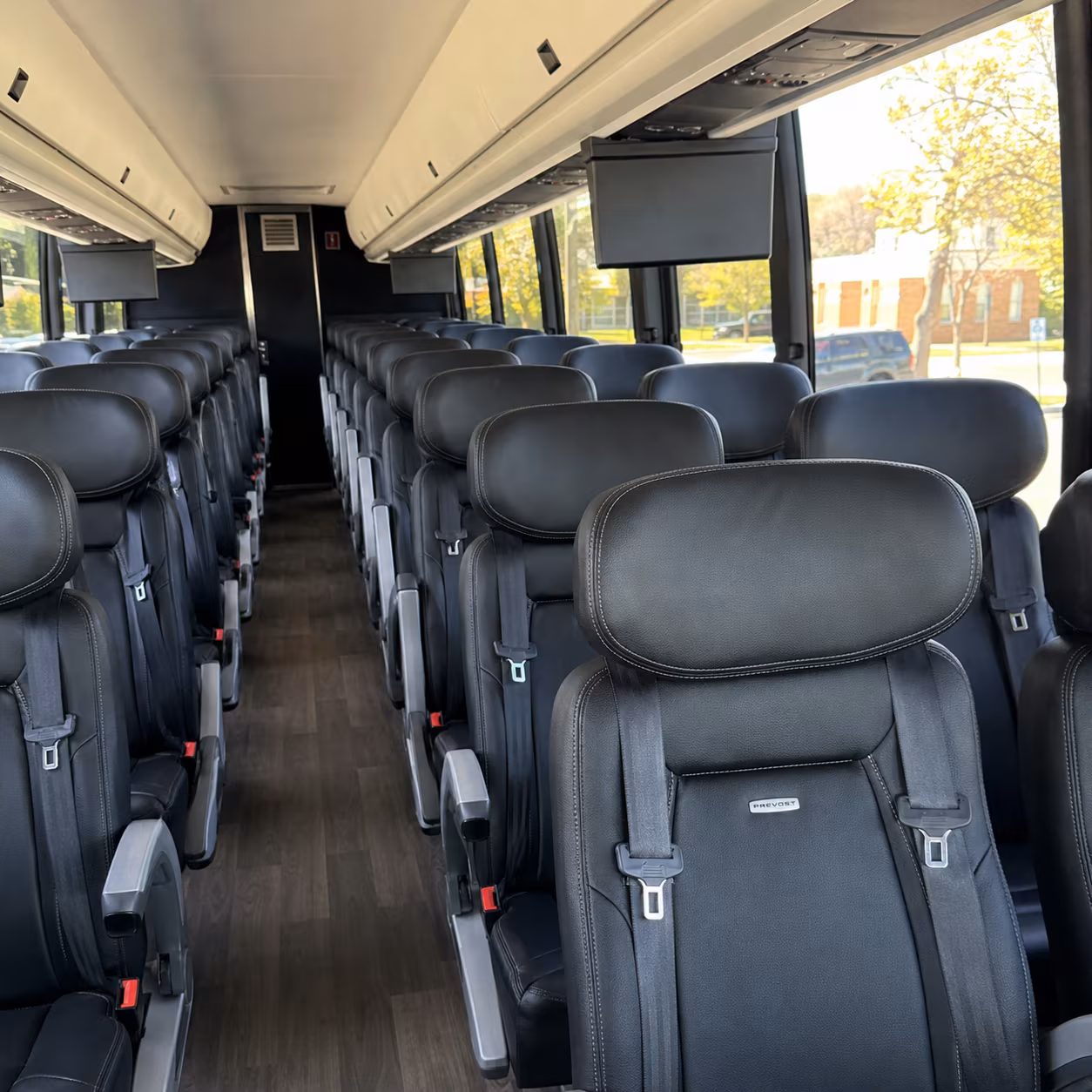 cambridge 45 passenger charter bus inside