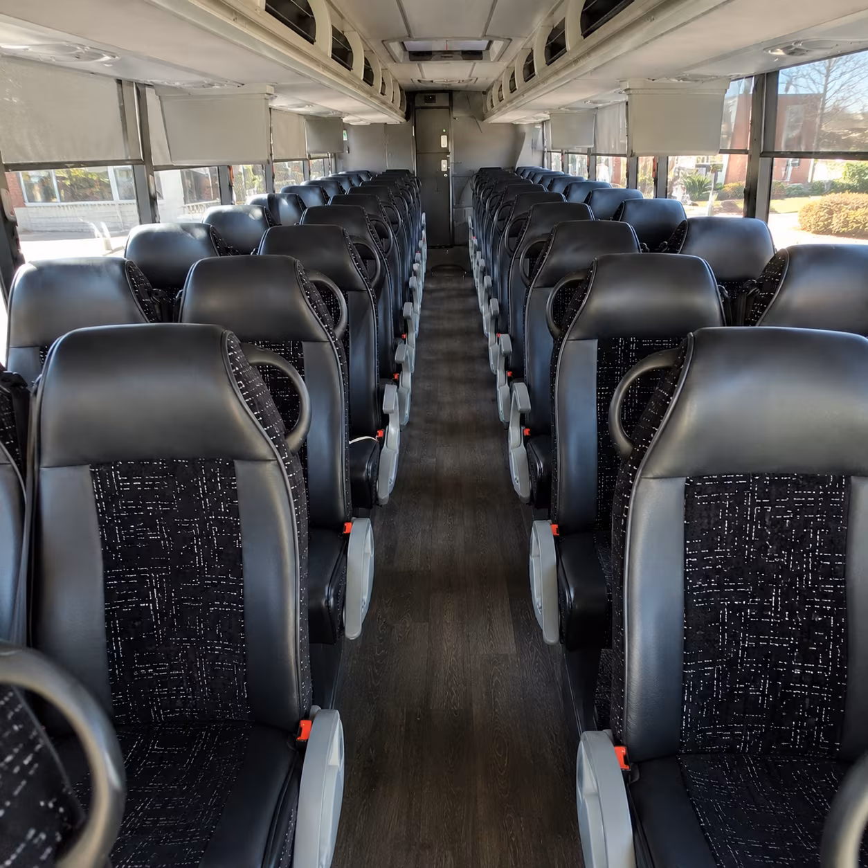 cambridge 54 passenger charter bus inside
