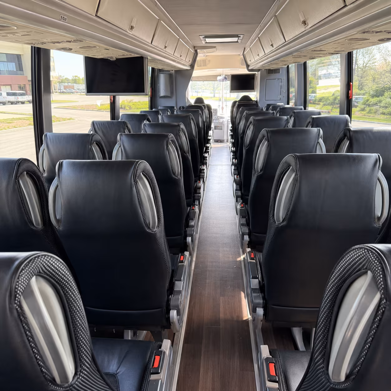 cambridge 56 passenger charter bus inside